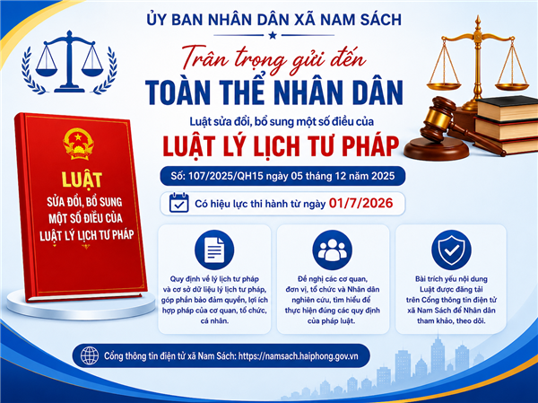 Luật sửa đổi, bổ sung một số điều của Luật Lý lịch tư pháp (số: 107/2025/QH15 ngày 05 tháng 12 năm 2025)