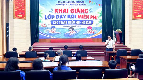 Nam Sách khai giảng lớp dạy bơi miễn phí cho thanh thiếu nhi hè 2026