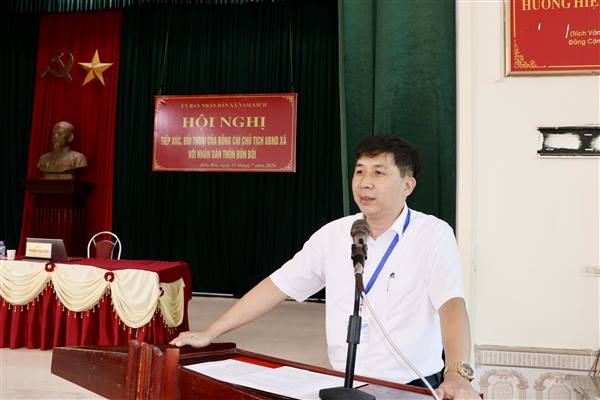 Đồng chí Chủ tịch UBND xã Nam Sách đối thoại trực tiếp với Nhân dân thôn Đồn Bối