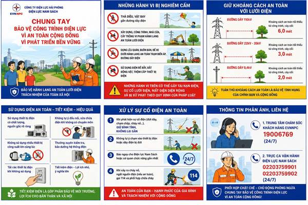 Chung tay bảo vệ công trình điện lực, sử dụng điện an toàn vì cuộc sống bình yên