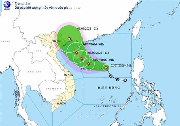 Bắc Bộ duy trì mưa dông, áp thấp nhiệt đới tiếp tục mạnh lên