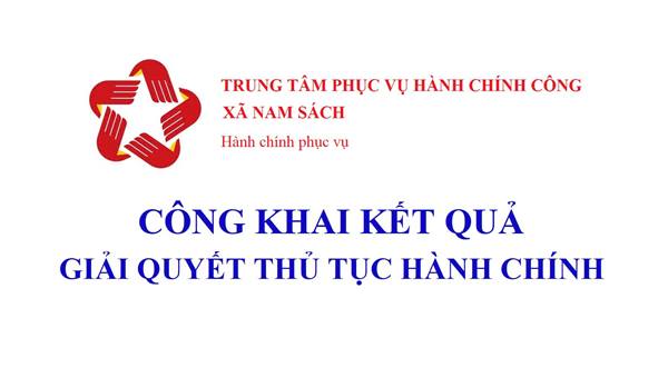 Trung tâm Phục vụ hành chính công xã Nam Sách công khai kết quả giải quyết thủ tục hành chính ngày 29/7/2026