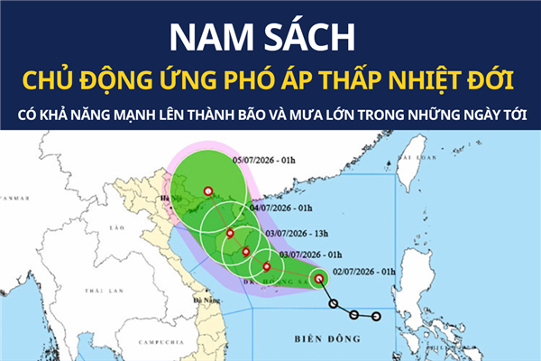 Nam Sách chủ động ứng phó áp thấp nhiệt đới có khả năng mạnh lên thành bão và mưa lớn