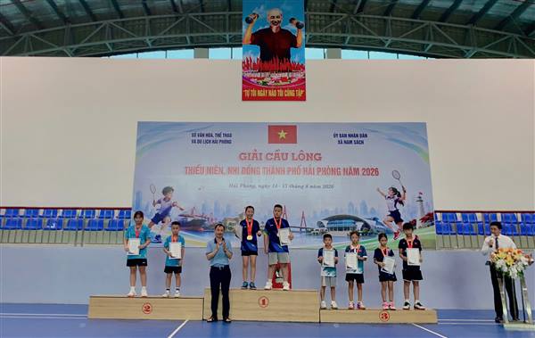 Nam Sách giành Huy chương Đồng tại Giải Cầu lông Thiếu niên, Nhi đồng thành phố Hải Phòng năm 2026