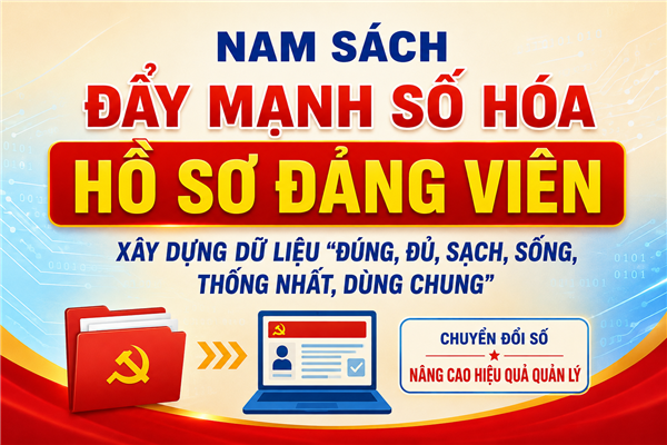Nam Sách đẩy mạnh số hóa hồ sơ đảng viên, xây dựng dữ liệu “đúng, đủ, sạch, sống”