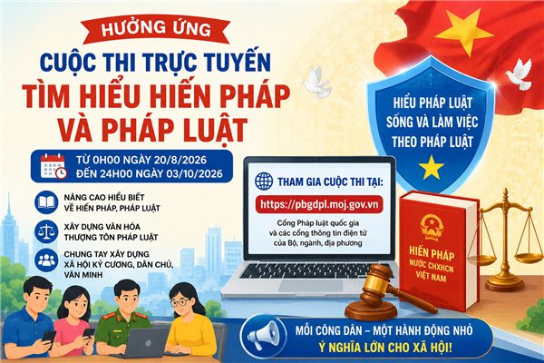 Nam Sách phát động tham gia Cuộc thi trực tuyến “Tìm hiểu Hiến pháp và pháp luật”