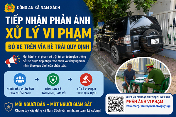 Tiếp nhận phản ánh của người dân, xử lý vi phạm đỗ xe trên vỉa hè