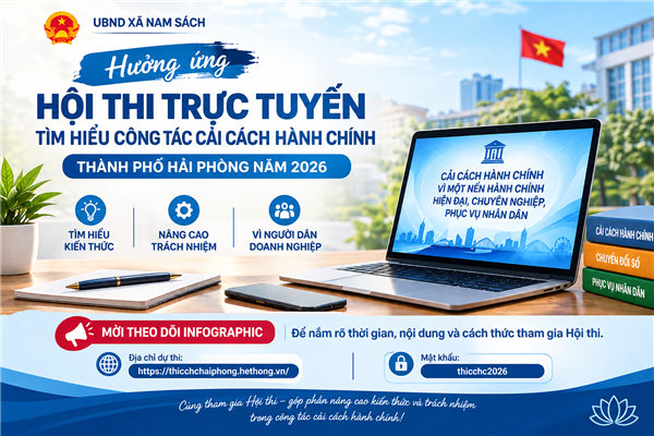 INFOGRAPHIC: Nam Sách hưởng ứng Hội thi trực tuyến tìm hiểu công tác cải cách hành chính thành phố Hải Phòng năm 2026