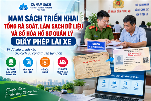 Nam Sách triển khai tổng rà soát, làm sạch dữ liệu giấy phép lái xe
