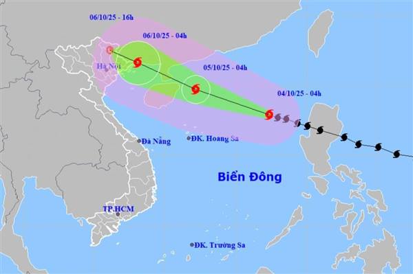 BÃO SỐ 11 ĐANG CÁCH ĐẶC KHU HOÀNG SA 390KM, TỪ ĐÊM 5/10 GÂY MƯA VÀ GIÓ LỚN TRÊN ĐẤT LIỀN