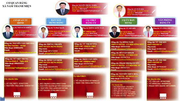SƠ ĐỒ CÁC CƠ QUAN ĐẢNG XÃ NAM THANH MIỆN
