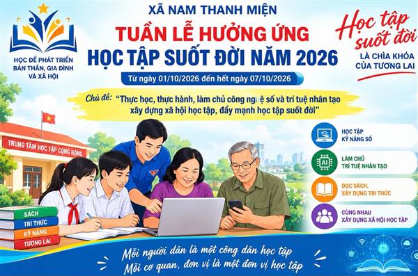 NAM THANH MIỆN TỔ CHỨC TUẦN LỄ HƯỞNG ỨNG HỌC TẬP SUỐT ĐỜI NĂM 2026