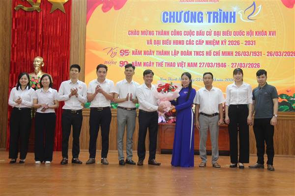 XÃ NHÀ TỔ CHỨC CHƯƠNG TRÌNH CHÀO MỪNG THÀNH CÔNG CUỘC BẦU CỬ ĐẠI BIỂU QUỐC HỘI KHOÁ XVI VÀ ĐẠI BIỂU HDND CÁC CẤP NHIỆM KỲ 2026-2031; KỶ NIỆM 95 NĂM NGÀY THÀNH LẬP ĐOÀN TNCS HỒ CHÍ MINH (26/3/1931 – 26/3/2026); KỶ NIỆM 80 NĂM NGÀY THỂ THAO VIỆT NAM (27/3/1946 – 27/3/2026)