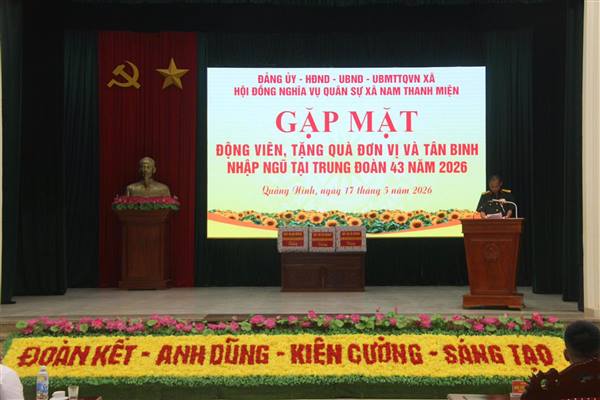 LÃNH ĐẠO XÃ NAM THANH MIỆN THĂM, ĐỘNG VIÊN CHIẾN SĨ MỚI NHẬP NGŨ NĂM 2026.