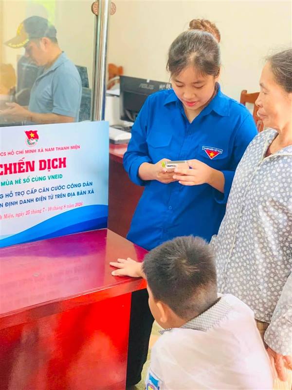 TUỔI TRẺ NAM THANH MIỆN TÍCH CỰC HỖ TRỢ CẤP CCCD, TÀI KHOẢN ĐỊNH DANH ĐIỆN TỬ