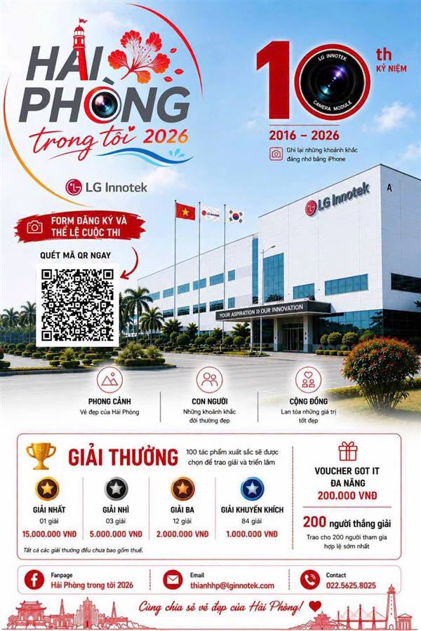 CUỘC THI & TRIỂN LÃM ẢNH ĐẸP BẰNG iPHONE “HẢI PHÒNG TRONG TÔI 2026” CHÍNH THỨC KHỞI ĐỘNG TRÊN TOÀN THÀNH PHỐ!