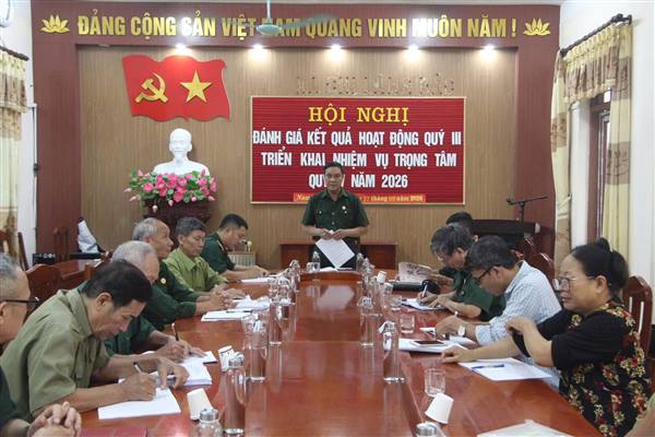 HỘI CỰU CHIẾN BINH XÃ NAM THANH MIỆN ĐÁNH GIÁ KẾT QUẢ HOẠT ĐỘNG QUÝ III, TRIỂN KHAI NHIỆM VỤ QUÝ IV NĂM 2026