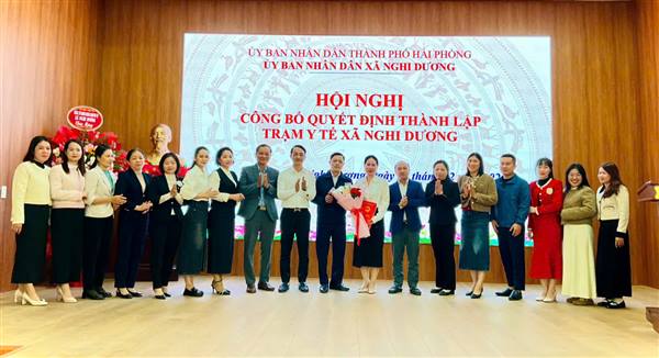 XÃ NGHI DƯƠNG TỔ CHỨC HỘI NGHỊ CÔNG BỐ QUYẾT ĐỊNH THÀNH LẬP TRẠM Y TẾ XÃ NGHI DƯƠNG TRÊN CƠ SỞ HỢP NHẤT CÁC TRẠM Y TẾ TRÊN ĐỊA BÀN XÃ.