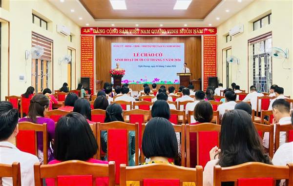XÃ NGHI DƯƠNG TỔ CHỨC LỄ CHÀO CỜ VÀ SINH HOẠT DƯỚI CỜ THÁNG 5/2026