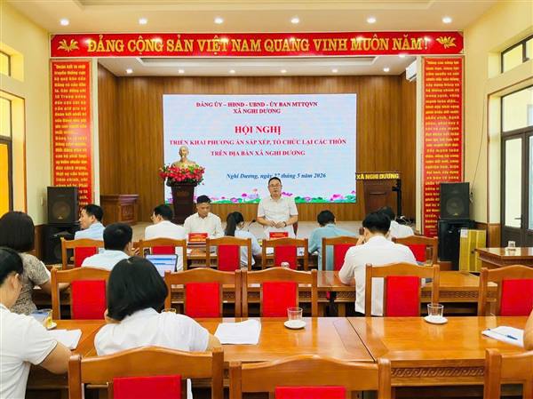 📰 XÃ NGHI DƯƠNG TỔ CHỨC HỘI NGHỊ TRIỂN KHAI PHƯƠNG ÁN SẮP XẾP, TỔ CHỨC LẠI THÔN TRÊN ĐỊA BÀN XÃ