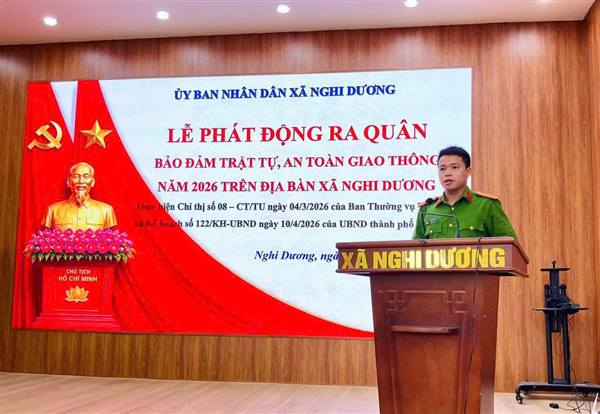 🚩 XÃ NGHI DƯƠNG TỔ CHỨC LỄ PHÁT ĐỘNG RA QUÂN BẢO ĐẢM TRẬT TỰ, AN TOÀN GIAO THÔNG NĂM 2026