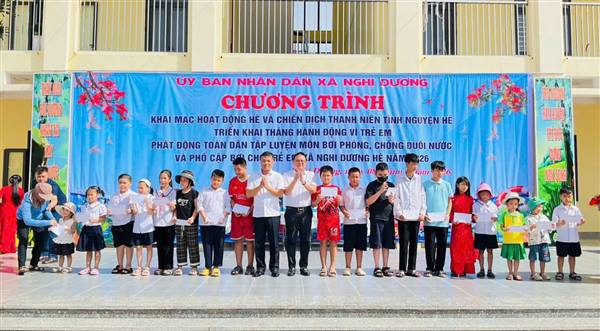 🚩🚩 XÃ NGHI DƯƠNG TỔ CHỨC KHAI MẠC HOẠT ĐỘNG HÈ, CHIẾN DỊCH THANH NIÊN TÌNH NGUYỆN HÈ, TRIỂN KHAI THÁNG HÀNH ĐỘNG VÌ TRẺ EM VÀ PHÁT ĐỘNG TOÀN DÂN TẬP LUYỆN MÔN BƠI NĂM 2026