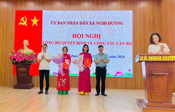 📌 XÃ NGHI DƯƠNG CÔNG BỐ CÁC QUYẾT ĐỊNH BỔ NHIỆM CÁN BỘ