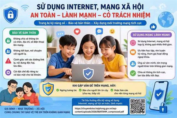 XÃ NGHI DƯƠNG TRIỂN KHAI TUYÊN TRUYỀN, NÂNG CAO KỸ NĂNG SỬ DỤNG INTERNET, MẠNG XÃ HỘI AN TOÀN CHO TRẺ EM, HỌC SINH