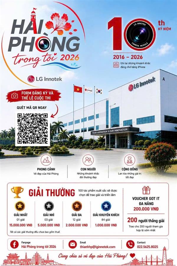 CUỘC THI & TRIỂN LÃM ẢNH ĐẸP BẰNG iPHONE “HẢI PHÒNG TRONG TÔI 2026” CHÍNH THỨC KHỞI ĐỘNG TRÊN TOÀN THÀNH PHỐ! 🎉