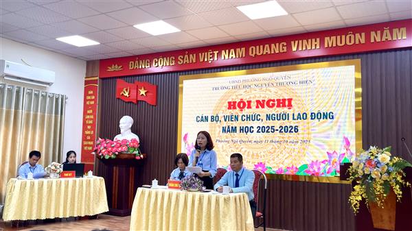 Trường Tiểu học Nguyễn Thượng Hiền tổ chức Hội nghị Cán bộ, viên chức, người lao động năm học 2025 - 2026