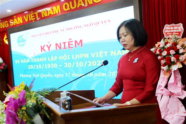 Hội LHPN Việt Nam Phường Ngô Quyền tổ chức kỷ niệm 95 năm ngày thành lập Hội LHPN Việt Nam