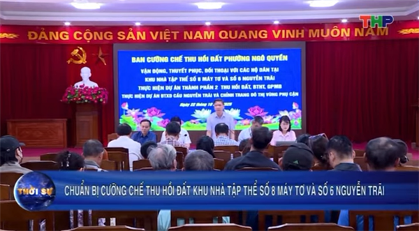 Ban Cưỡng chế thu hồi đất Phường Ngô Quyền đối thoại, vận động nhân dân thực hiện dự án Cầu Nguyễn Trãi và chỉnh trang đô thị vùng phụ cận