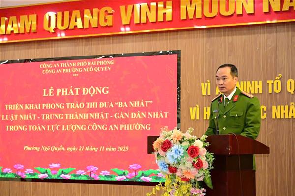 CÔNG AN PHƯỜNG NGÔ QUYỀN PHÁT ĐỘNG TRIỂN KHAI PHONG TRÀO THI ĐUA "BA NHẤT"