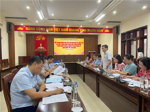 SỞ GIÁO DỤC VÀ ĐÀO TẠO KIỂM TRA VIỆC THỰC HIỆN PHÂN CẤP, PHÂN QUYỀN, PHÂN ĐỊNH TRÁCH NHIỆM TRONG QUẢN LÝ NHÀ NƯỚC VỀ GIÁO DỤC