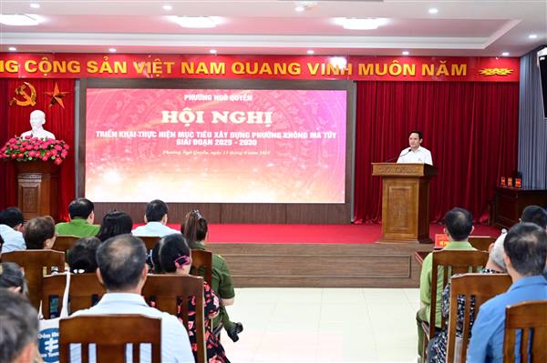 PHƯỜNG NGÔ QUYỀN TRIỂN KHAI THỰC HIỆN MỤC TIÊU XÂY DỰNG PHƯỜNG KHÔNG MA TÚY GIAI ĐOẠN 2025 - 2030