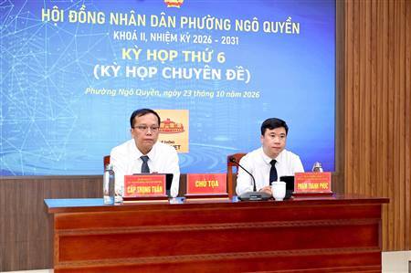 Kỳ họp thứ 6 HĐND Phường Ngô Quyền khóa II thông qua nghị quyết về phân bổ biên chế năm 2026