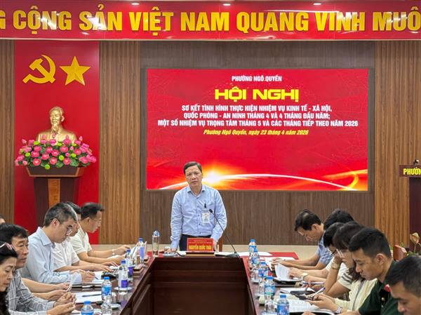 PHƯỜNG NGÔ QUYỀN TỔ CHỨC SƠ KẾT TÌNH HÌNH THỰC HIỆN NHIỆM VỤ 4 THÁNG VÀ TRIỂN KHAI NHIỆM VỤ TRỌNG TÂM TIẾP THEO TRONG NĂM 2026