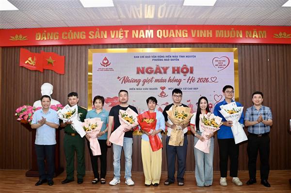 Phường Ngô Quyền lan tỏa nghĩa cử cao đẹp qua chương trình hiến máu "Những giọt máu hồng - Hè 2026"