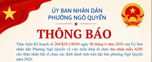 THÔNG BÁO VỀ VIỆC TRIỂN KHAI THU NHẬN MẪU ADN CHO THÂN NHÂN LIỆT SĨ