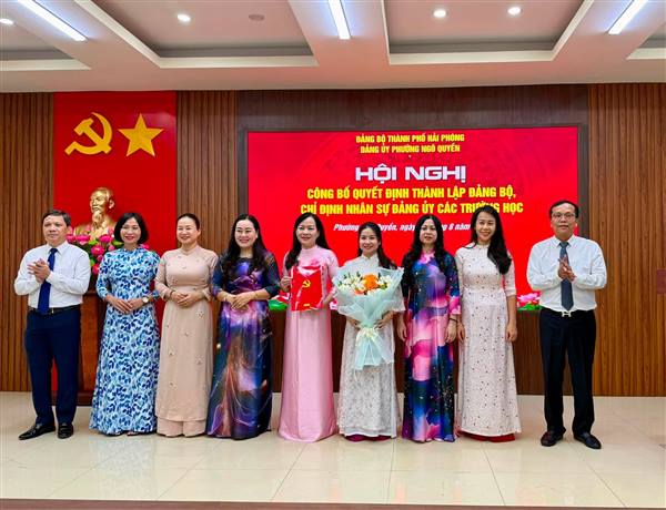 ĐẢNG ỦY PHƯỜNG NGÔ QUYỀN: CÔNG BỐ QUYẾT ĐỊNH THÀNH LẬP ĐẢNG BỘ CÁC TRƯỜNG HỌC
