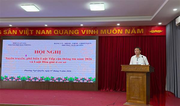 Phường Ngô Quyền tổ chức Hội nghị tuyên truyền, phổ biến pháp luật năm 2026