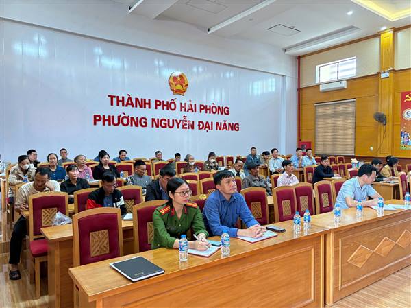 Hội đồng bồi thường, hỗ trợ và tái định cư phường Nguyễn Đại Năng tổ chức hội nghị công bố biên bản kiểm kê và dự thảo phương án chi tiết thực hiện dự án tuyến đường kết nối quốc lộ 17B với đường 352