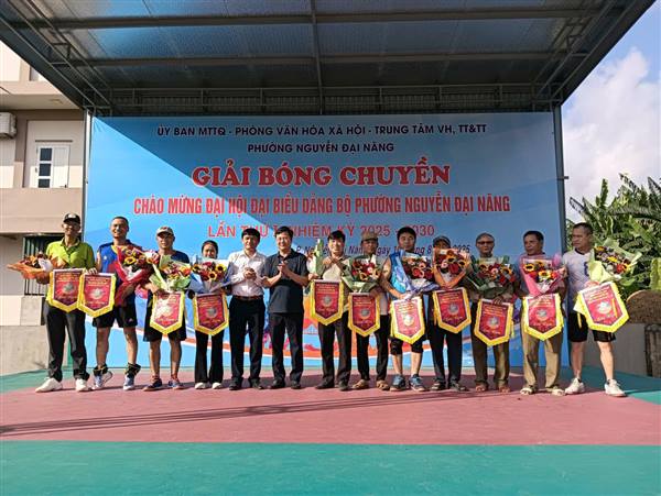 Giải Bóng chuyền hơi chào mừng Đại hội Đại biểu Đảng bộ phường Nguyễn Đại Năng lần thứ I, nhiệm kỳ 2025-2030