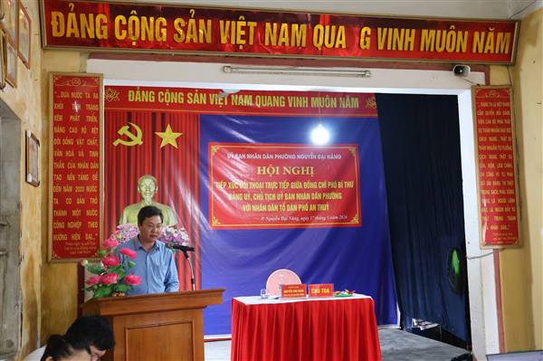 UBND PHƯỜNG NGUYỄN ĐẠI NĂNG TỔ CHỨC HỘI NGHỊ TIẾP XÚC, ĐỐI THOẠI TRỰC TIẾP GIỮA CHỦ TỊCH UBND PHƯỜNG VỚI NHÂN DÂN TDP AN THỦY