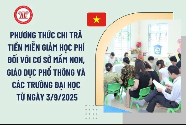 PHƯƠNG THỨC CHI TRẢ TIỀN MIỄN GIẢM HỌC PHÍ ĐỐI VỚI CƠ SỞ MẦM NON, GIÁO DỤC PHỔ THÔNG VÀ CÁC TRƯỜNG ĐẠI HỌC TỪ NGÀY 3/9/2025 THẾ NÀO?