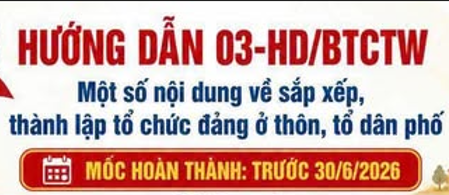 HƯỚNG DẪN SẮP XẾP, THÀNH LẬP TỔ CHỨC ĐẢNG Ở THÔN, TỔ DÂN PHỐ