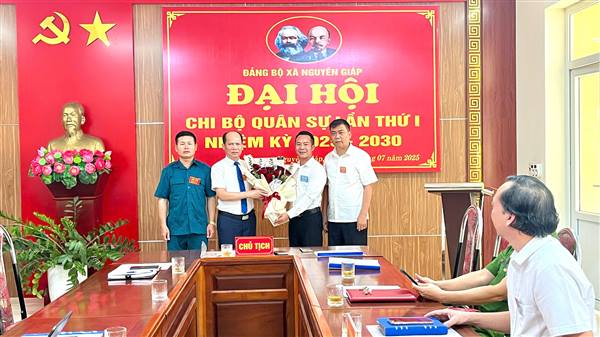 Đại hội Chi bộ Quân sự xã Nguyên Giáp quyết tâm xây dựng lực lượng vững mạnh, hoàn thành tốt nhiệm vụ quốc phòng địa phương