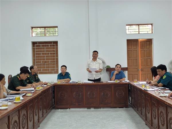 Hội đồng nghĩa vụ quân sự xã Nguyên Giáp tổ chức xét duyệt công dân đủ điều kiện gọi nhập ngũ năm 2026.