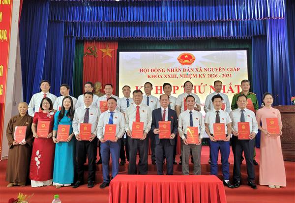 Kỳ họp thứ nhất, HĐND xã Nguyên Giáp khóa XXIII, nhiệm kỳ 2026-2031: Bầu các chức danh lãnh đạo HĐND, UBND xã.