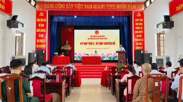 HĐND xã Nguyên Giáp khoá 23 tổ chức kỳ họp thứ 2- kỳ họp chuyên đề.